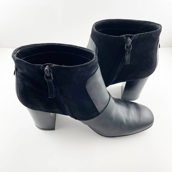Easy Spirit Arietta Ankle Boots Black Leather/ Suede Combo Sz 9 - Picture 4 of 11